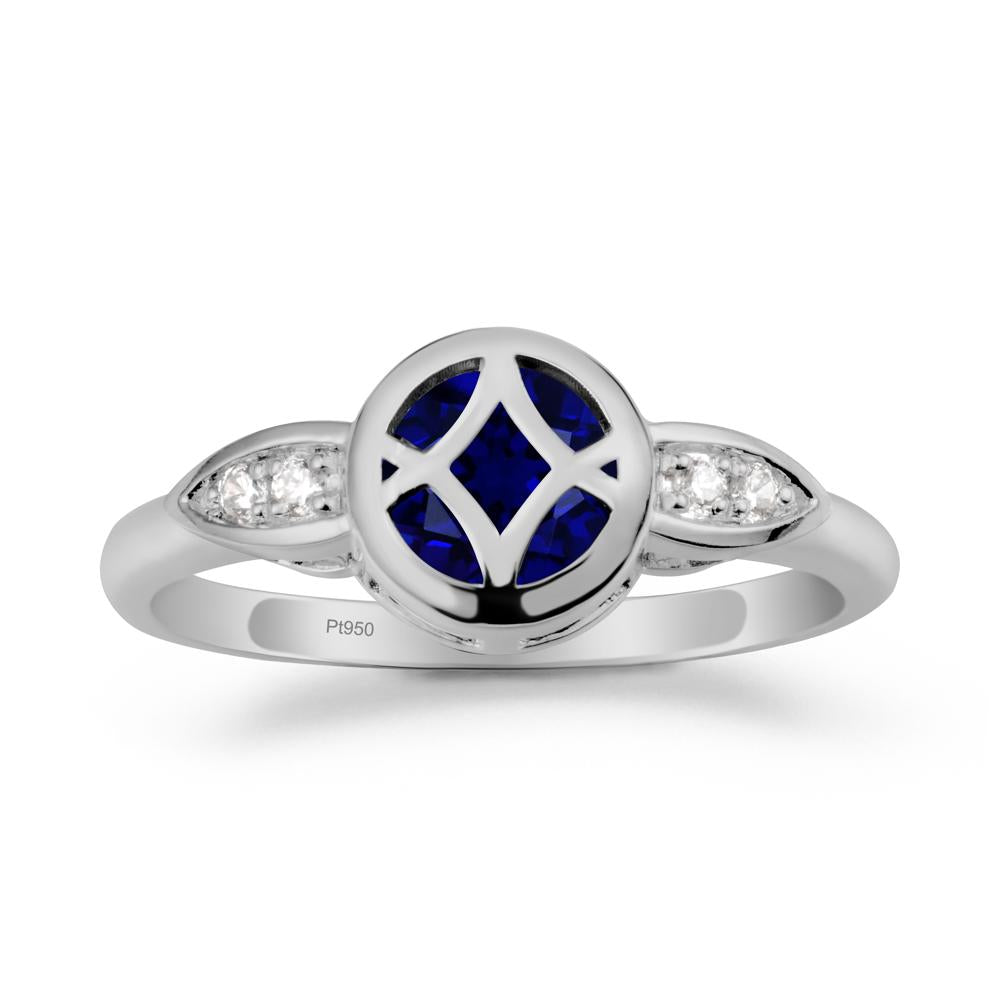 Sapphire Celtic Knot Ring - LUO Jewelry #metal_platinum