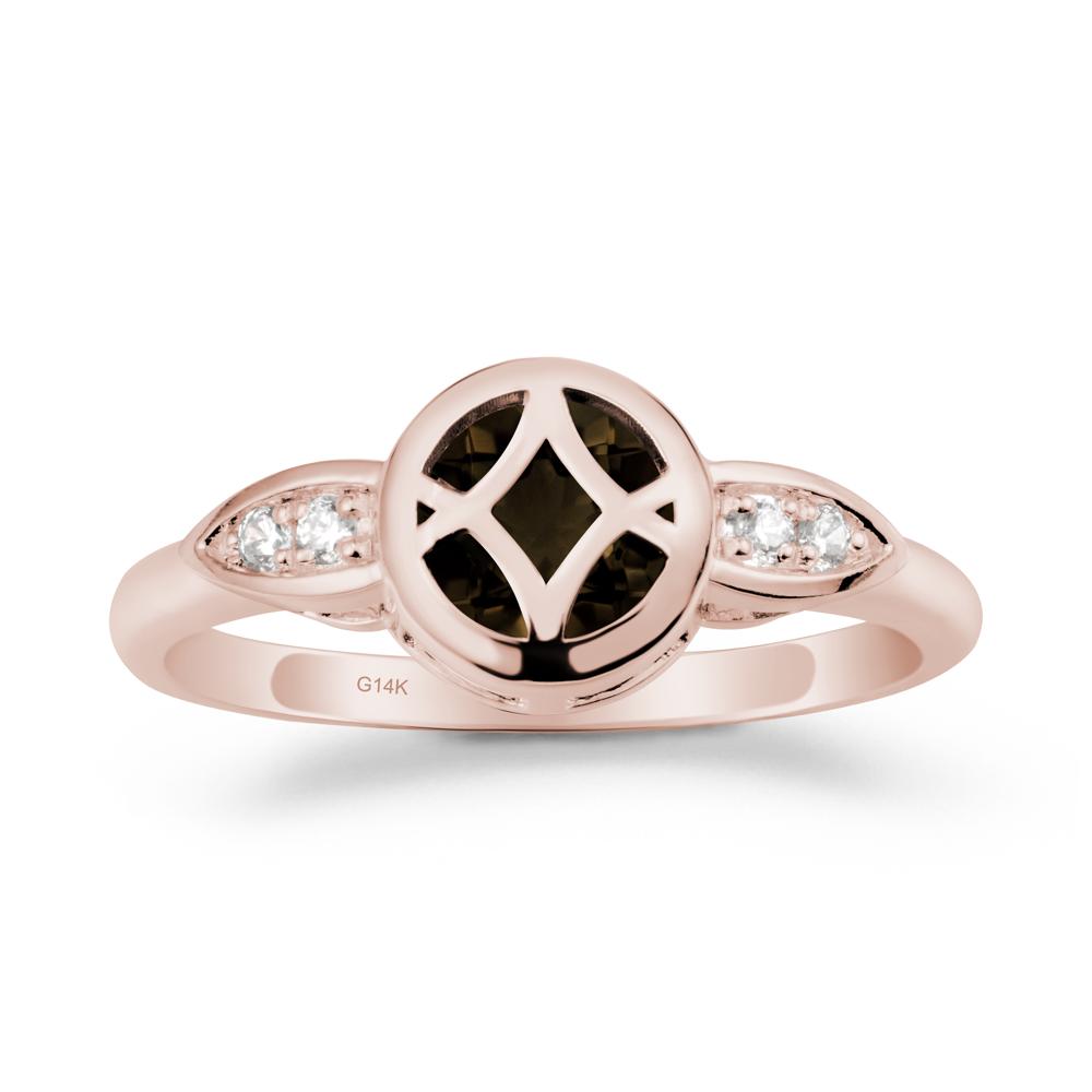 Celtic Knot Smoky Quartz Engagement Ring - LUO Jewelry #metal_14k rose gold
