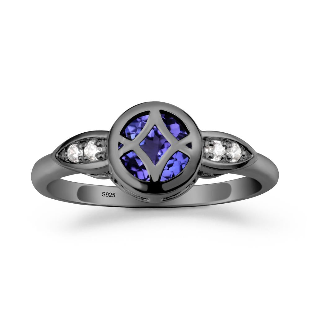 Tanzanite Celtic Knot Ring - LUO Jewelry #metal_black finish sterling silver