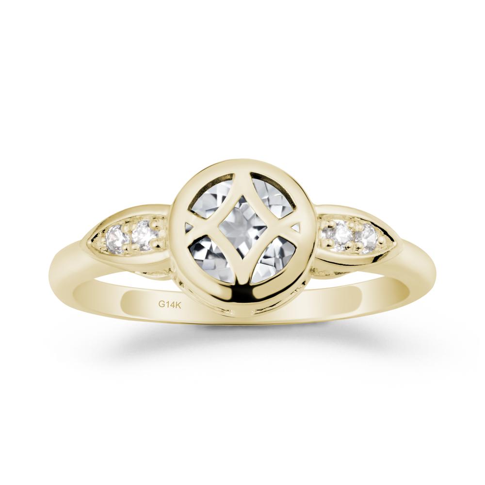 Celtic Knot White Topaz Engagement Ring - LUO Jewelry #metal_14k yellow gold