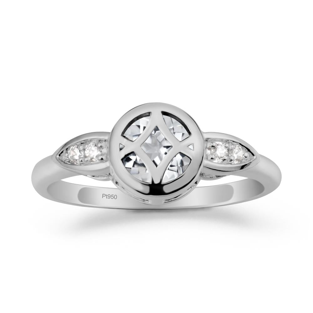 Celtic Knot White Topaz Engagement Ring - LUO Jewelry #metal_platinum