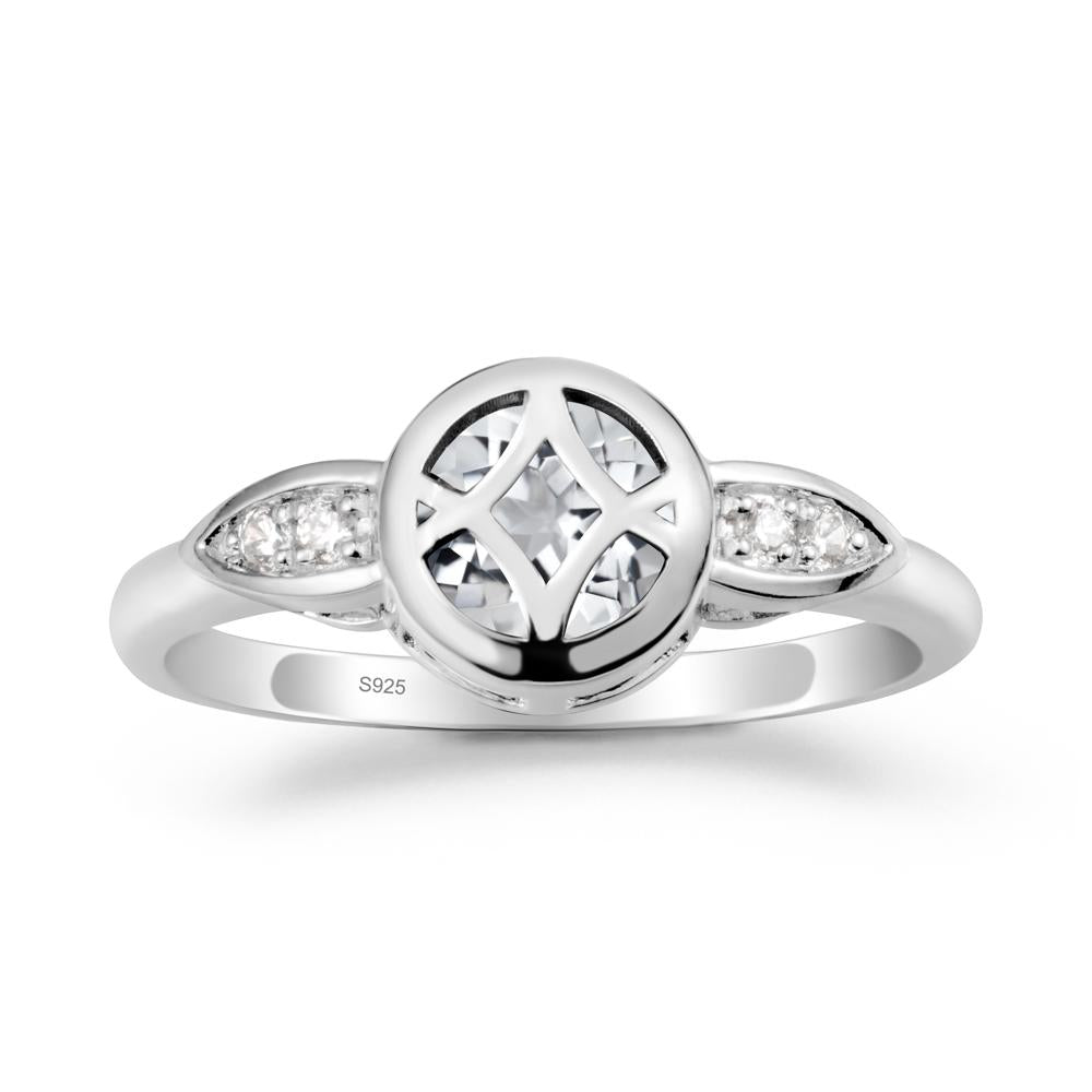 Celtic Knot White Topaz Engagement Ring - LUO Jewelry #metal_sterling silver