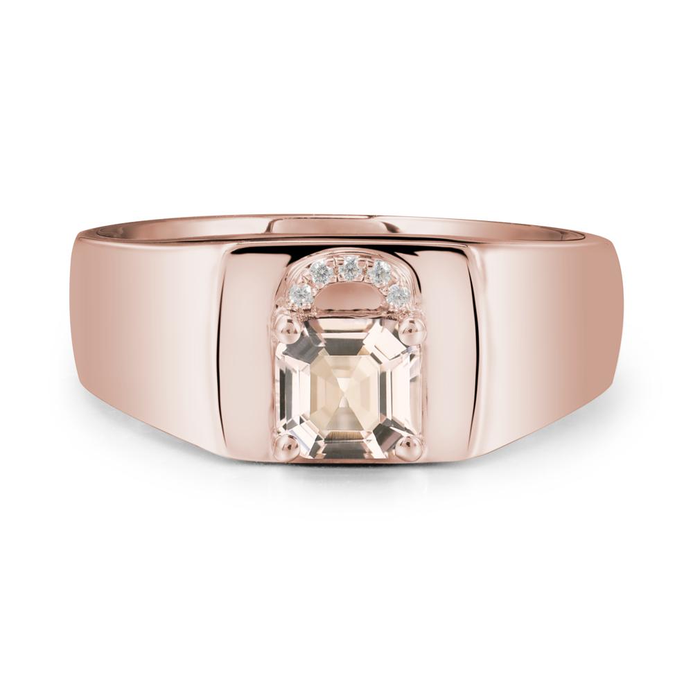 Lock Insipired Morganite Ring for Men - LUO Jewelry #metal_14k rose gold