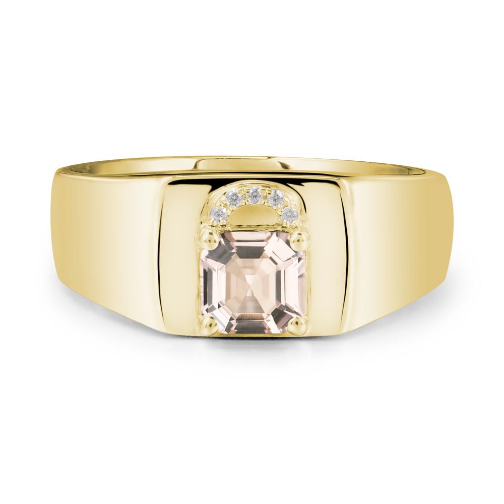 Lock Insipired Morganite Ring for Men - LUO Jewelry #metal_18k yellow gold