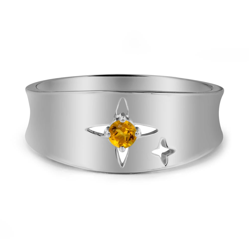 Four Point Star Citrine Ring - LUO Jewelry #metal_platinum