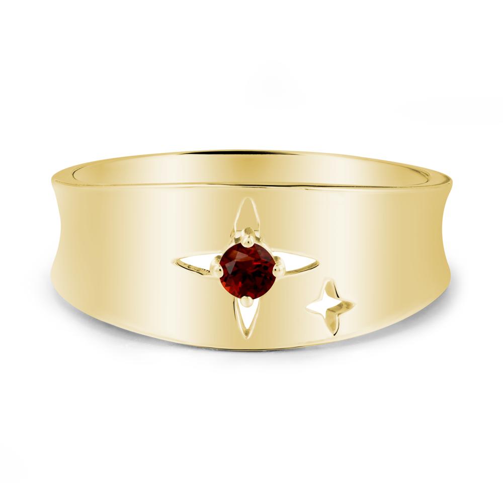 Four Point Star Garnet Ring - LUO Jewelry #metal_18k yellow gold