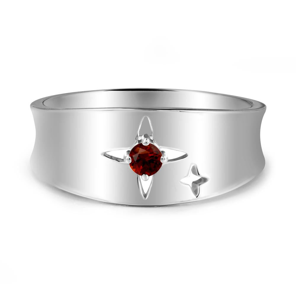 Four Point Star Garnet Ring - LUO Jewelry #metal_sterling silver