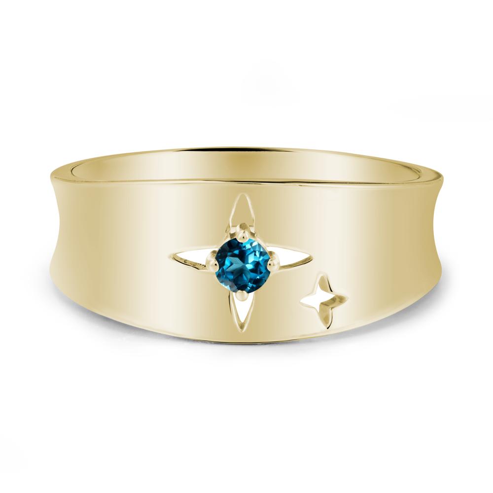 London Blue Topaz Four Point Star Ring - LUO Jewelry #metal_14k yellow gold