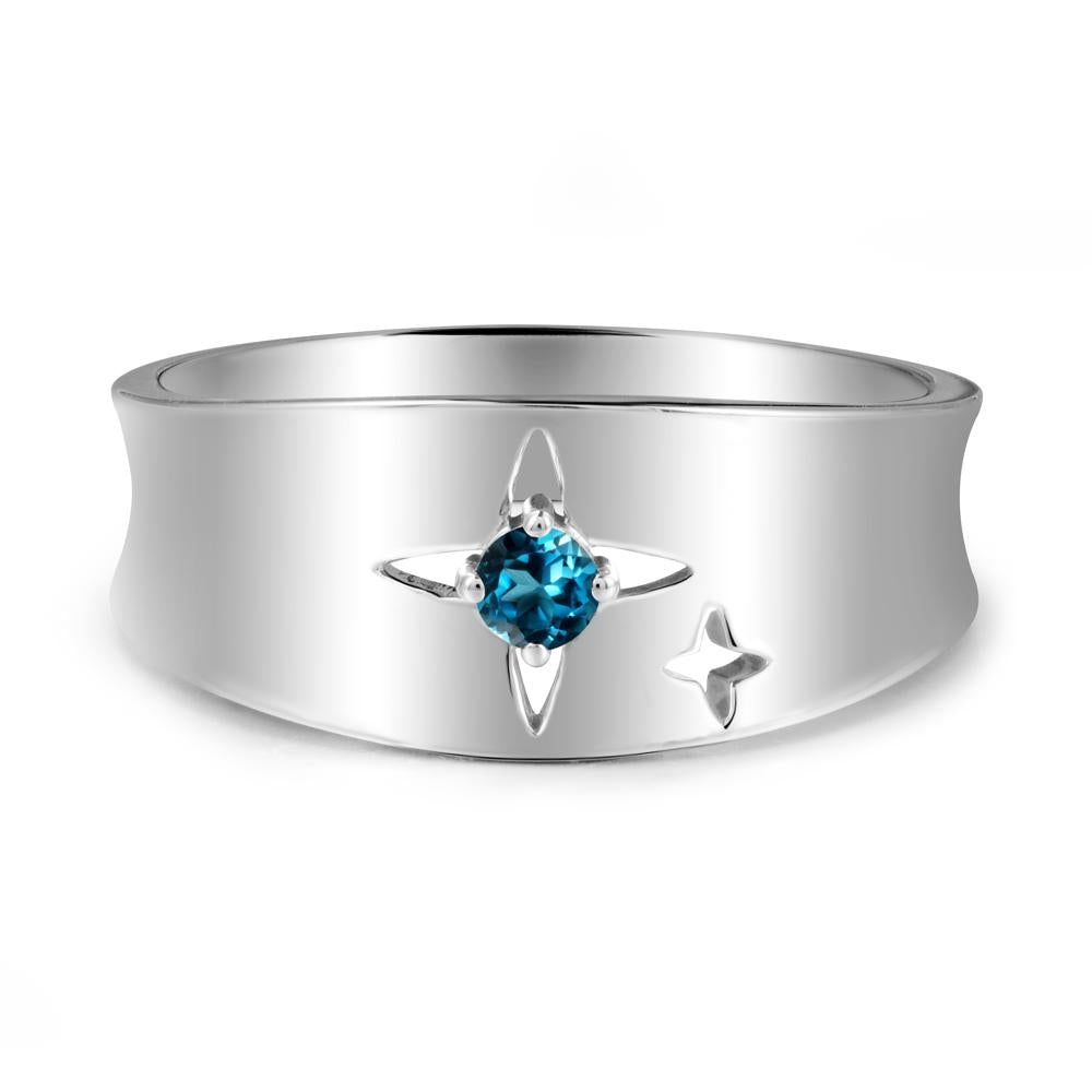 London Blue Topaz Four Point Star Ring - LUO Jewelry #metal_18k white gold