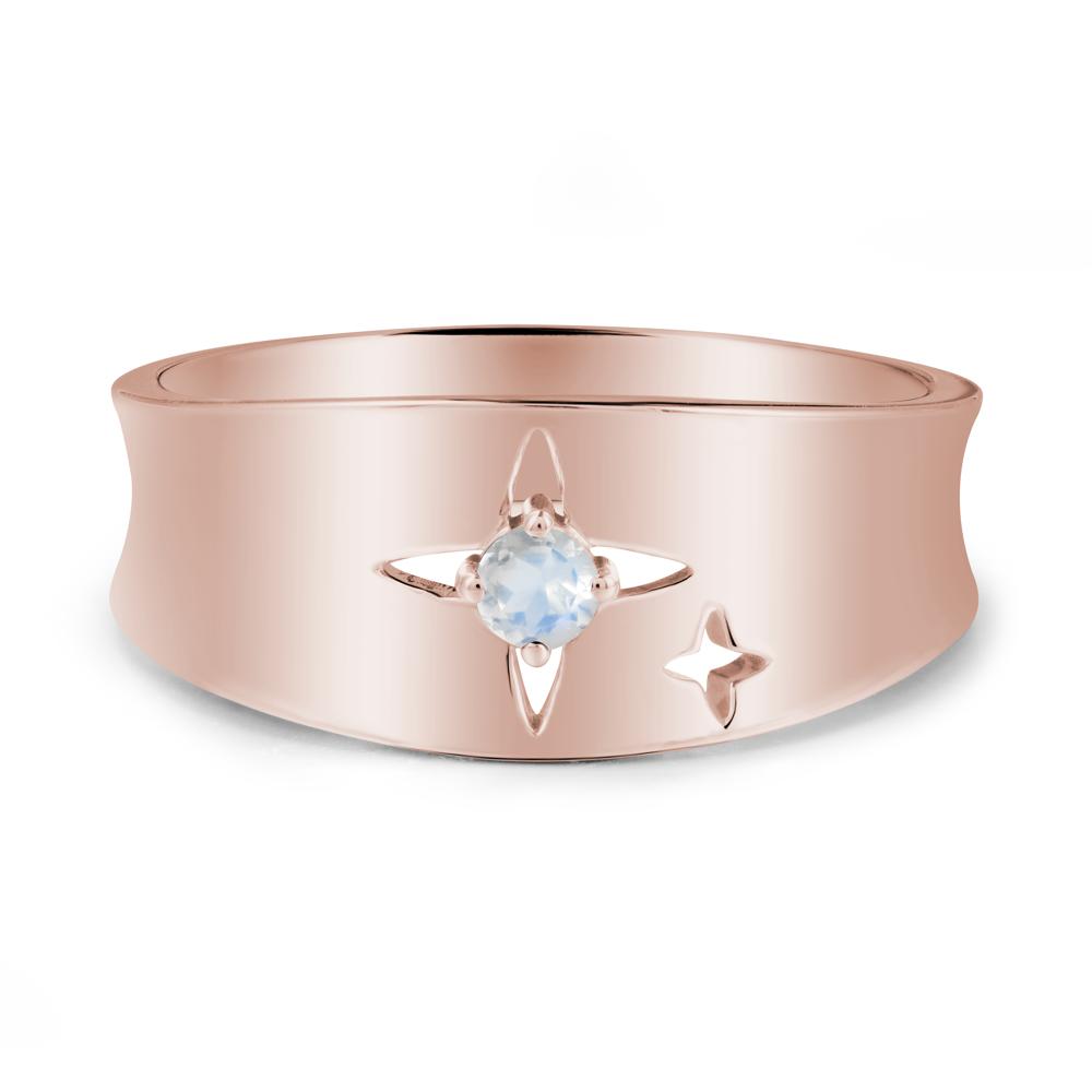 Four Point Star Moonstone Ring - LUO Jewelry #metal_14k rose gold