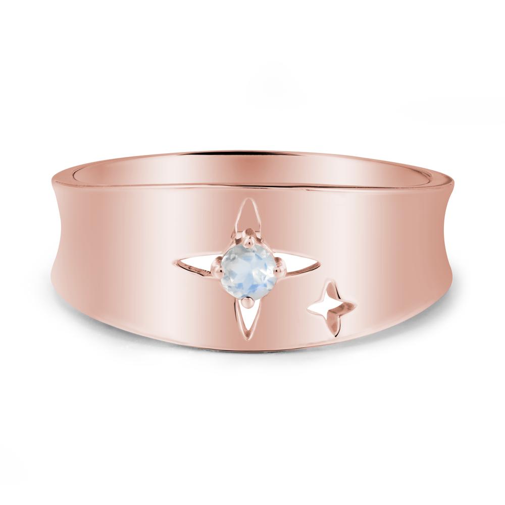Four Point Star Moonstone Ring - LUO Jewelry #metal_18k rose gold