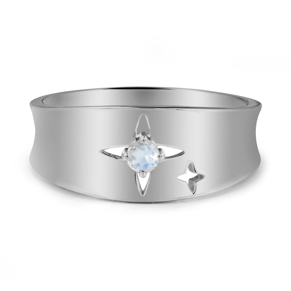 Four Point Star Moonstone Ring - LUO Jewelry #metal_platinum