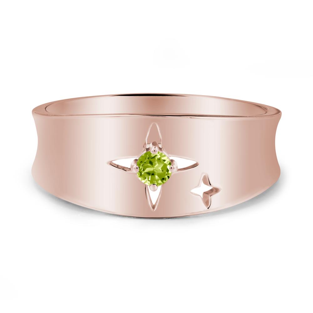 Peridot Four Point Star Ring - LUO Jewelry #metal_14k rose gold