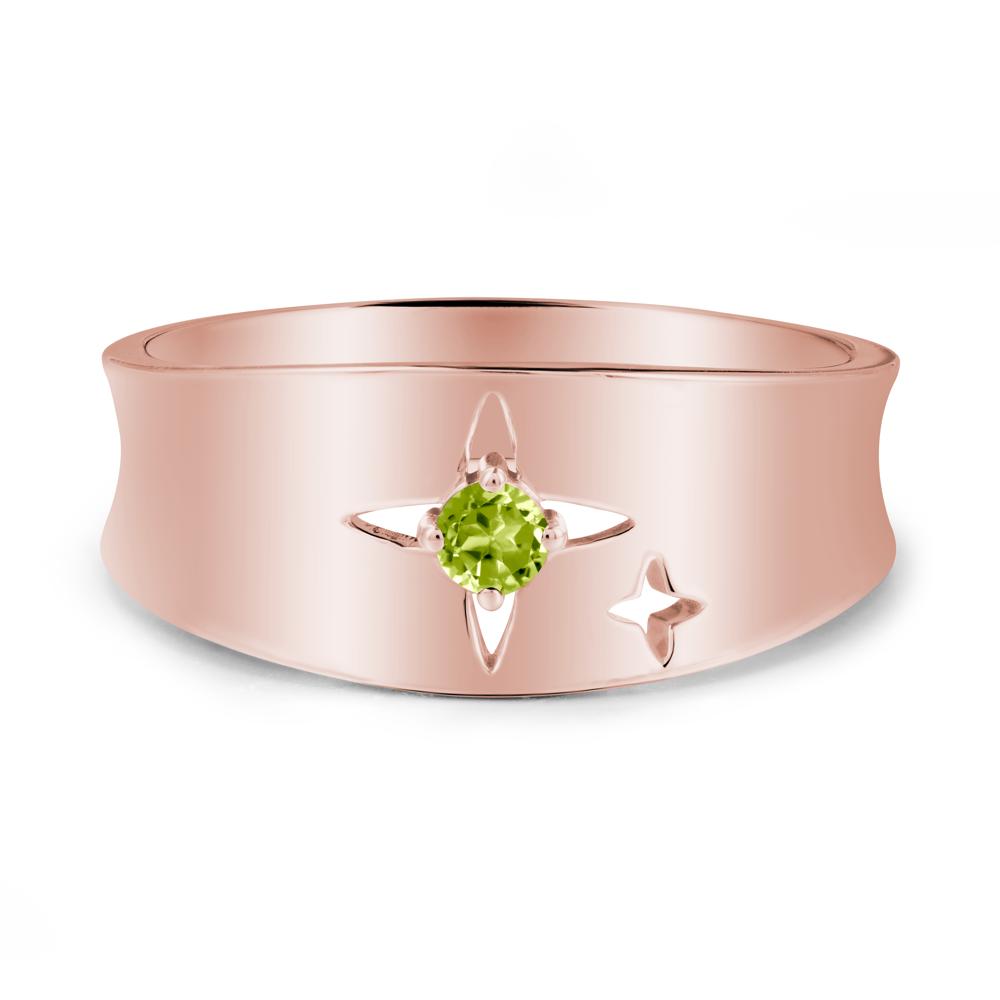 Peridot Four Point Star Ring - LUO Jewelry #metal_18k rose gold