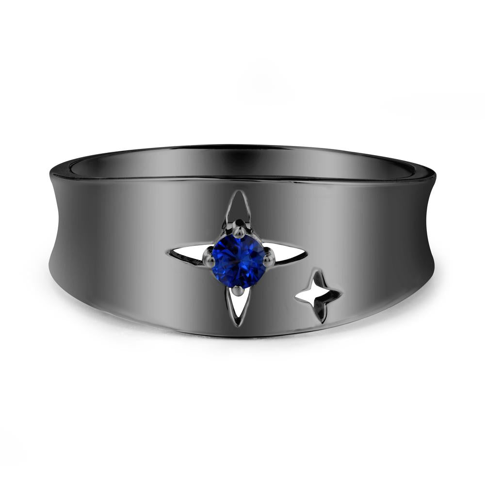 Four Point Star Sapphire Ring - LUO Jewelry #metal_black finish sterling silver