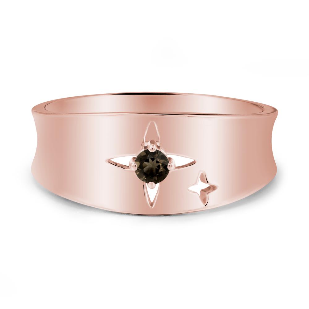 Smoky Quartz Four Point Star Ring - LUO Jewelry #metal_18k rose gold