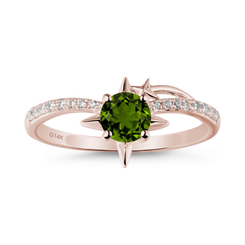 Simple Four Point Star Diopside Ring - LUO Jewelry #metal_14k rose gold