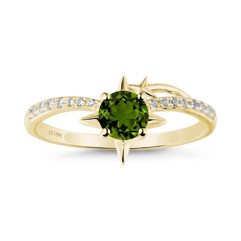 Simple Four Point Star Diopside Ring - LUO Jewelry #metal_18k yellow gold