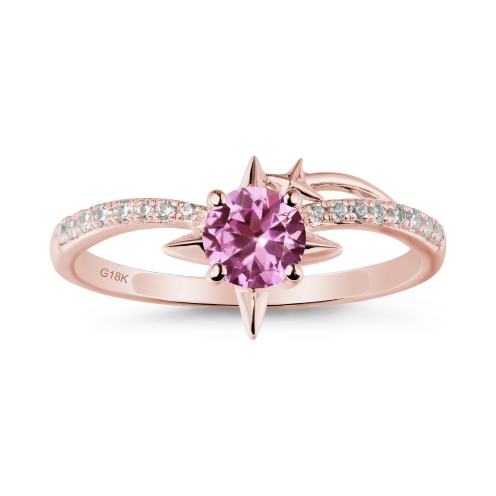 Simple Four Point Star Pink Sapphire Ring - LUO Jewelry #metal_18k rose gold