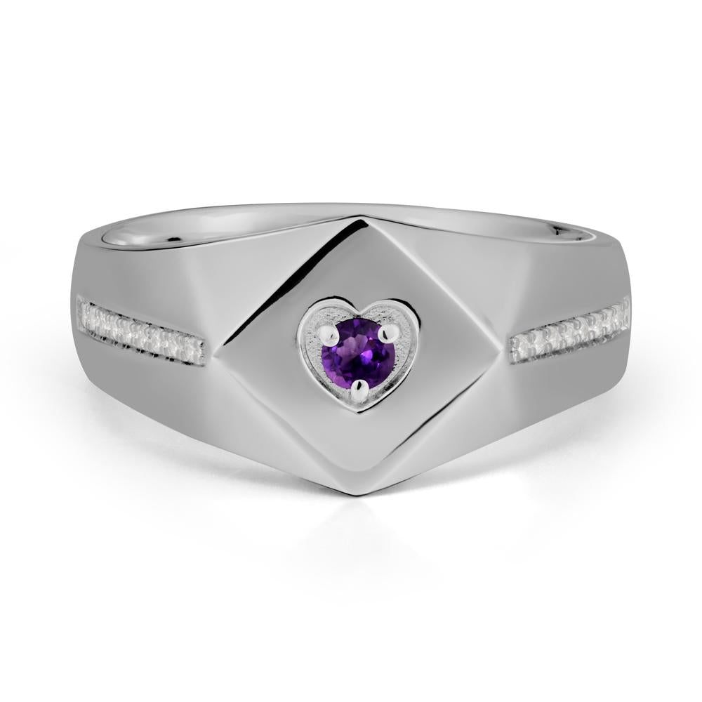 Minimalist Men Amethyst Ring - LUO Jewelry #metal_platinum