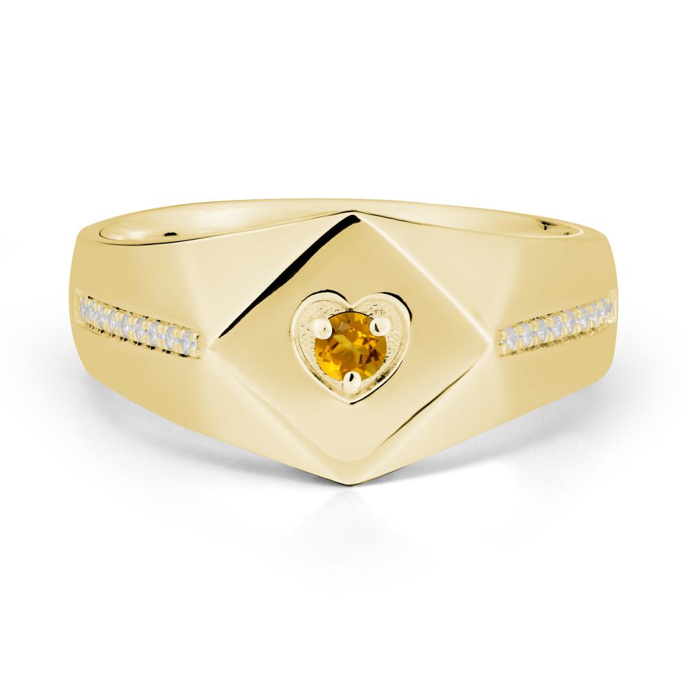 Wide Band Citrine Ring with Pav茅 Accents - LUO Jewelry #metal_18k yellow gold