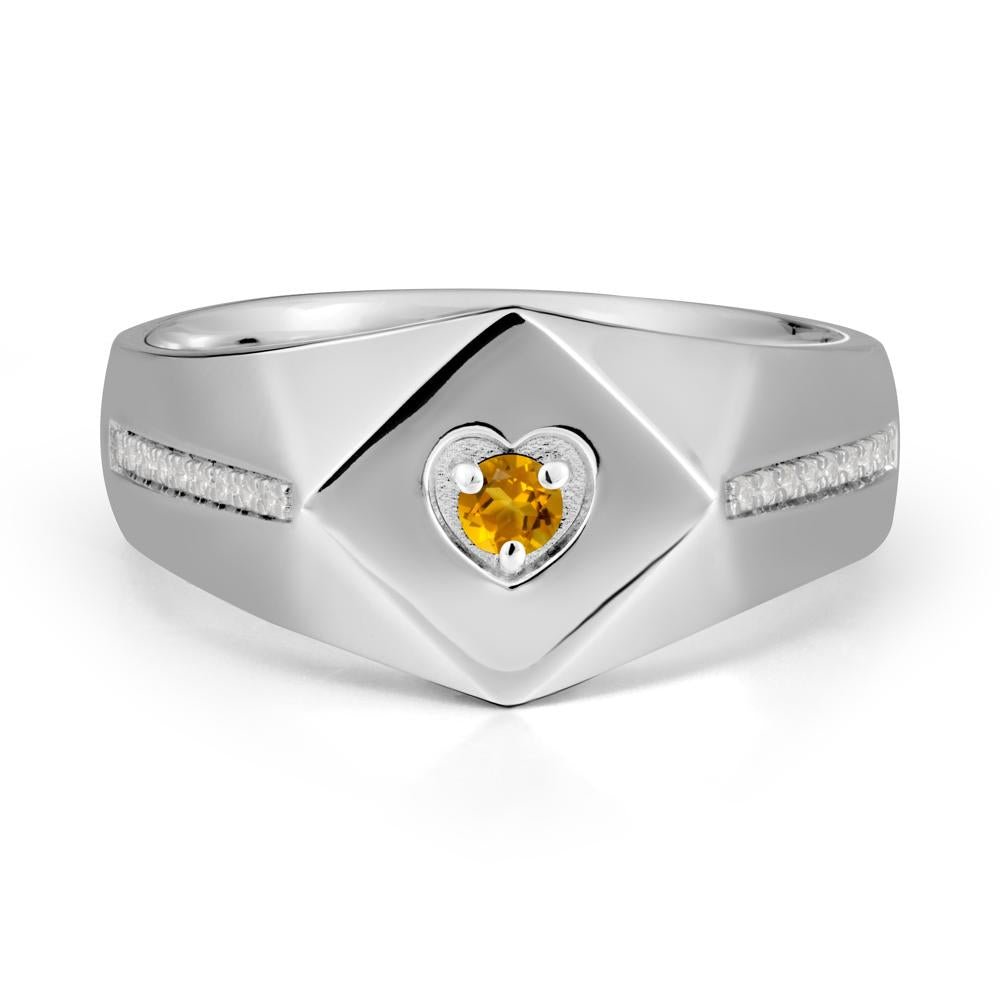 Wide Band Citrine Ring with Pav茅 Accents - LUO Jewelry #metal_sterling silver