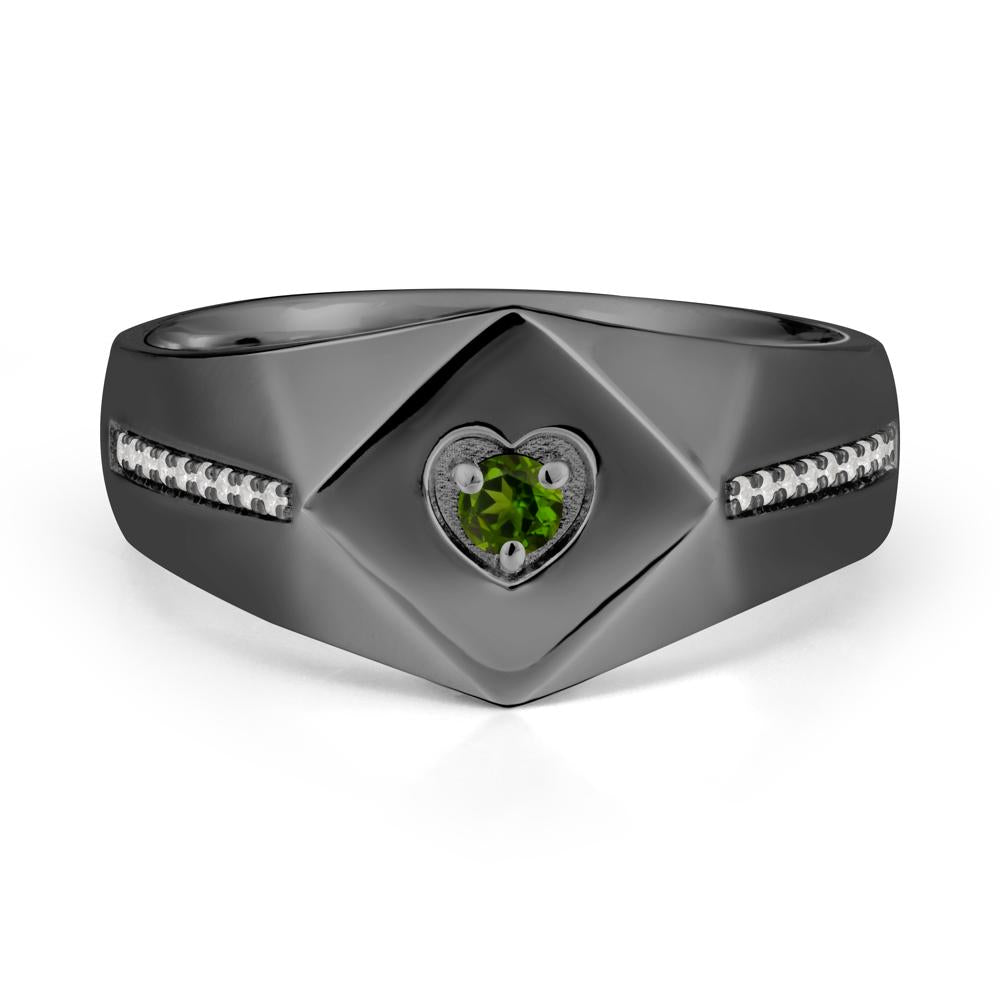 Minimalist Men Diopside Ring - LUO Jewelry #metal_black finish sterling silver