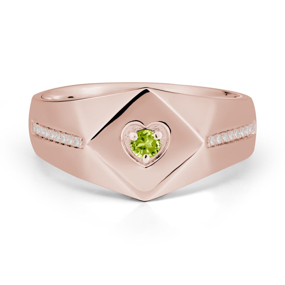 Minimalist Men Peridot Ring - LUO Jewelry #metal_14k rose gold