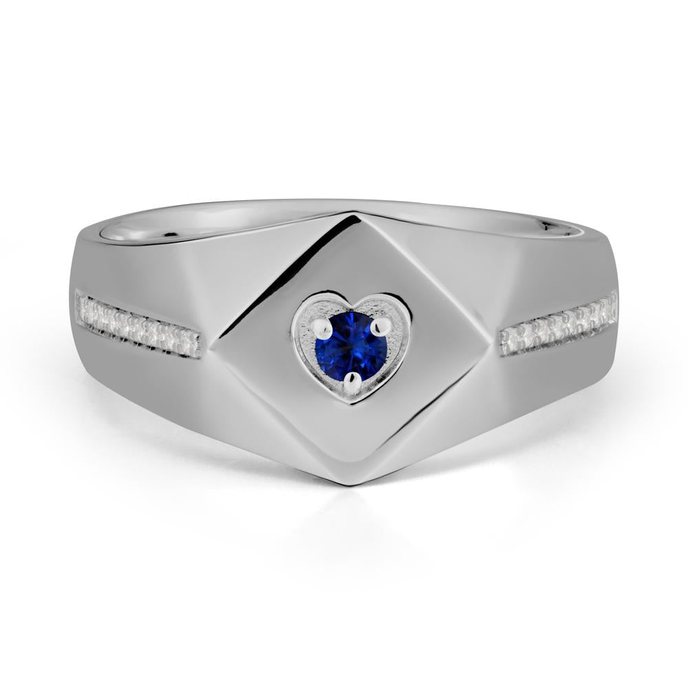 Minimalist Men Sapphire Ring - LUO Jewelry #metal_platinum