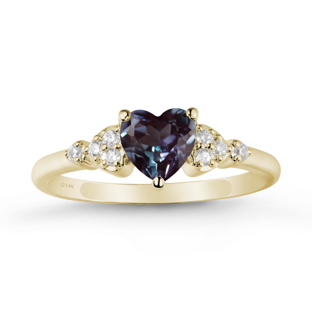 Simple Heart Shaped Alexandrite Ring - LUO Jewelry #metal_14k yellow gold
