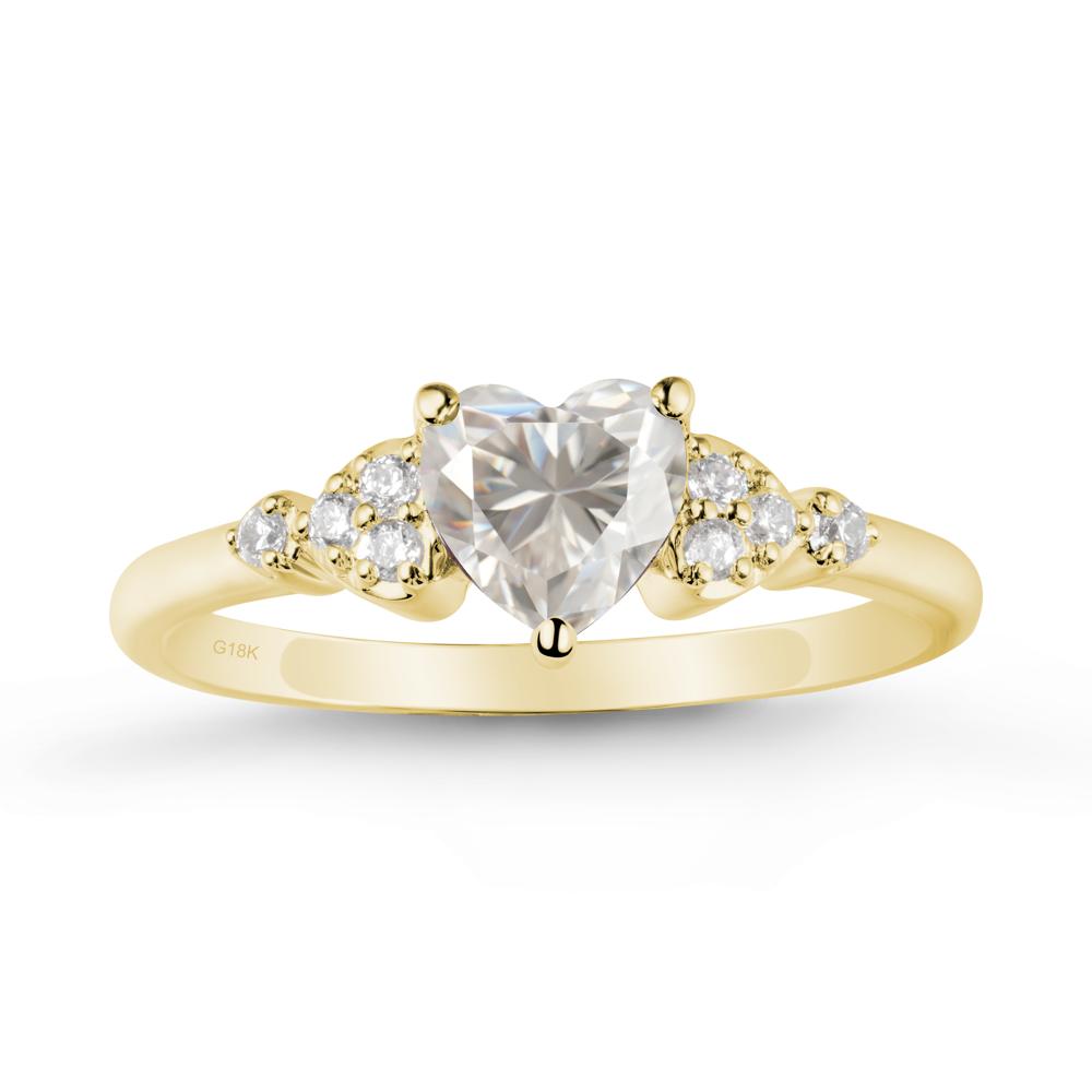 Heart Shaped Prong Set Moissanite Ring - LUO Jewelry #metal_18k yellow gold