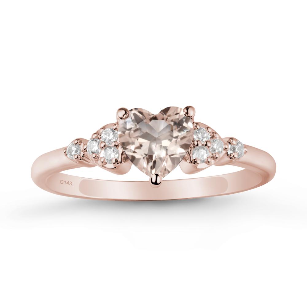 Simple Heart Shaped Morganite Ring - LUO Jewelry #metal_14k rose gold