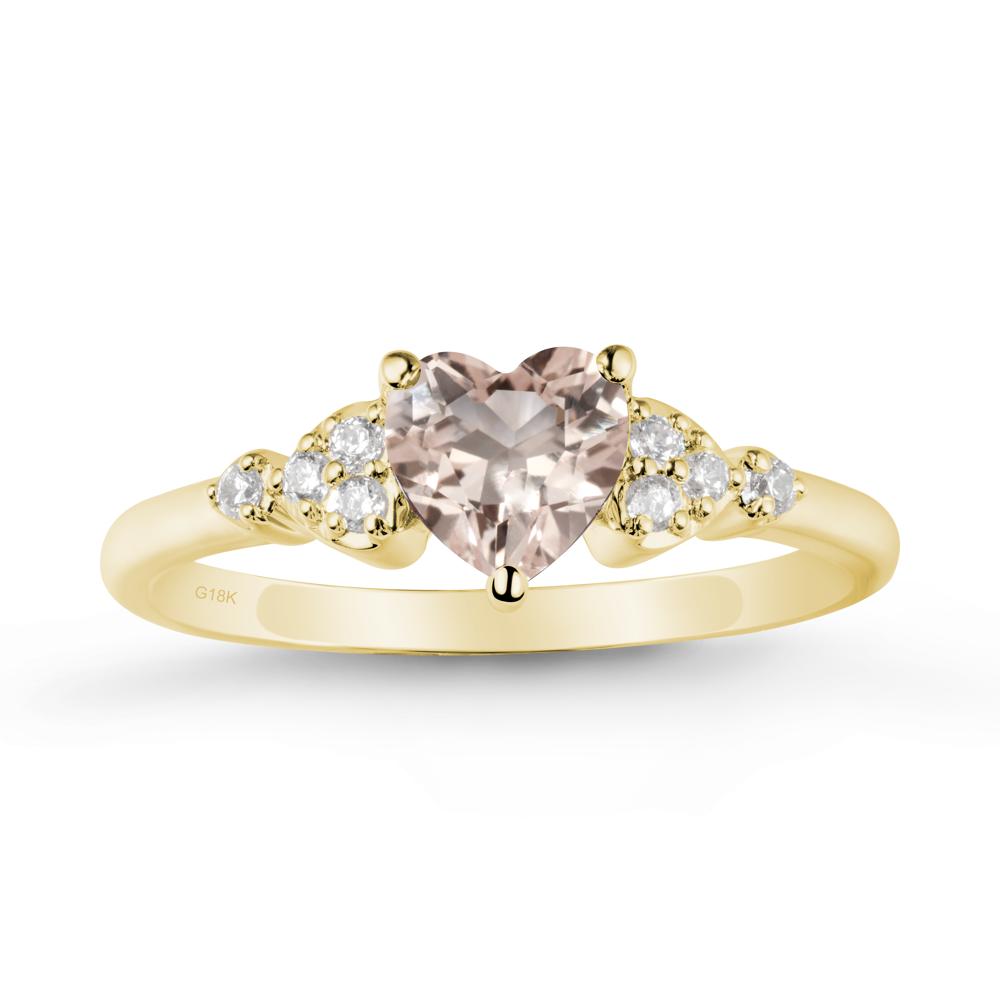 Simple Heart Shaped Morganite Ring - LUO Jewelry #metal_18k yellow gold