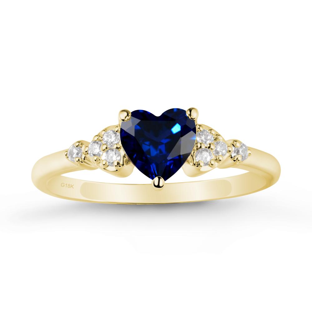 Heart Shaped Prong Set Sapphire Ring - LUO Jewelry #metal_18k yellow gold