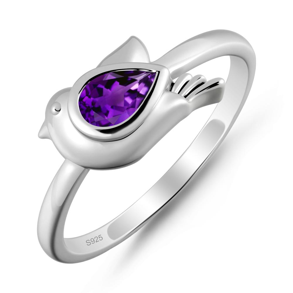 Peace Dove Amethyst Ring - LUO Jewelry #metal_sterling silver