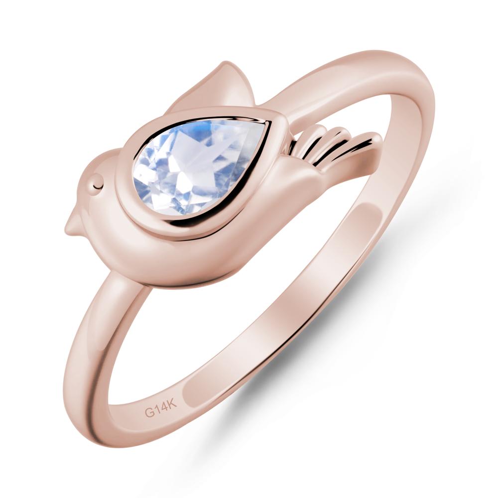 Peace Dove Moonstone Ring - LUO Jewelry #metal_14k rose gold