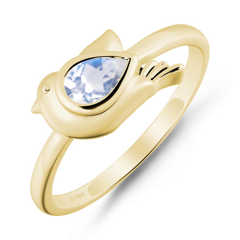 Peace Dove Moonstone Ring - LUO Jewelry #metal_18k yellow gold