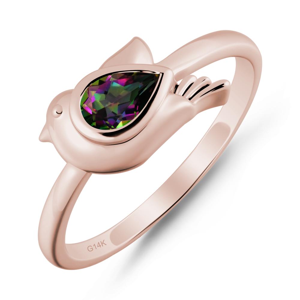 Peace Dove Mystic Topaz Ring - LUO Jewelry #metal_14k rose gold