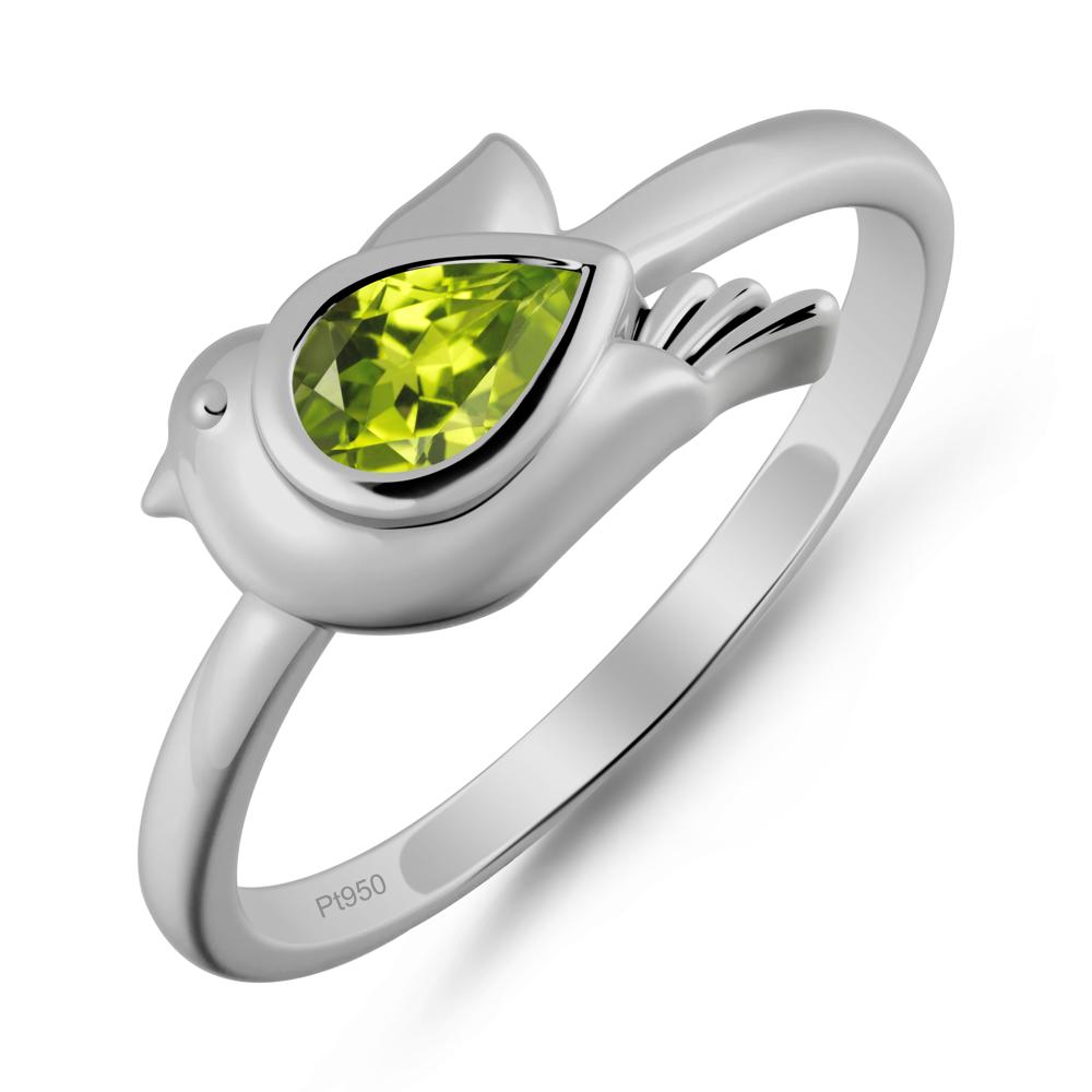 Peace Dove Peridot Ring - LUO Jewelry #metal_platinum