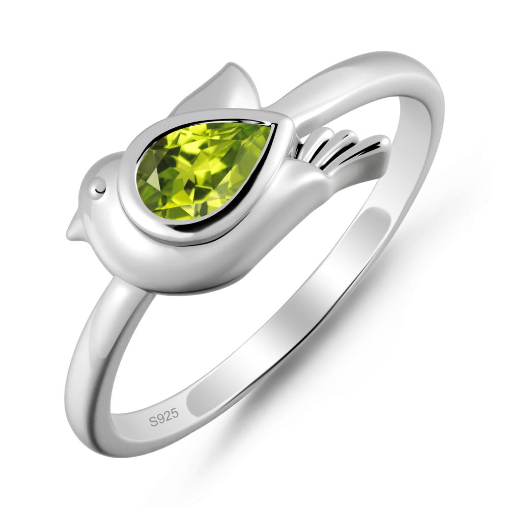 Peace Dove Peridot Ring - LUO Jewelry #metal_sterling silver