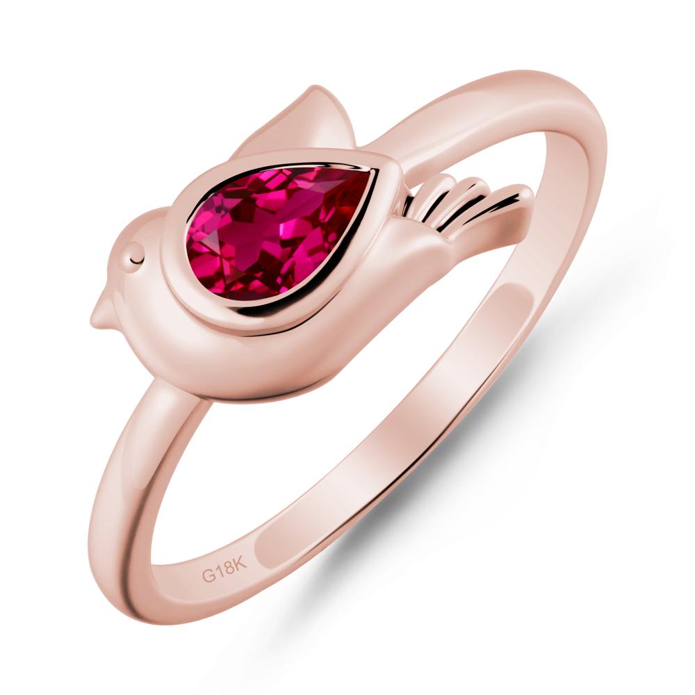 Peace Dove Ruby Ring - LUO Jewelry #metal_18k rose gold