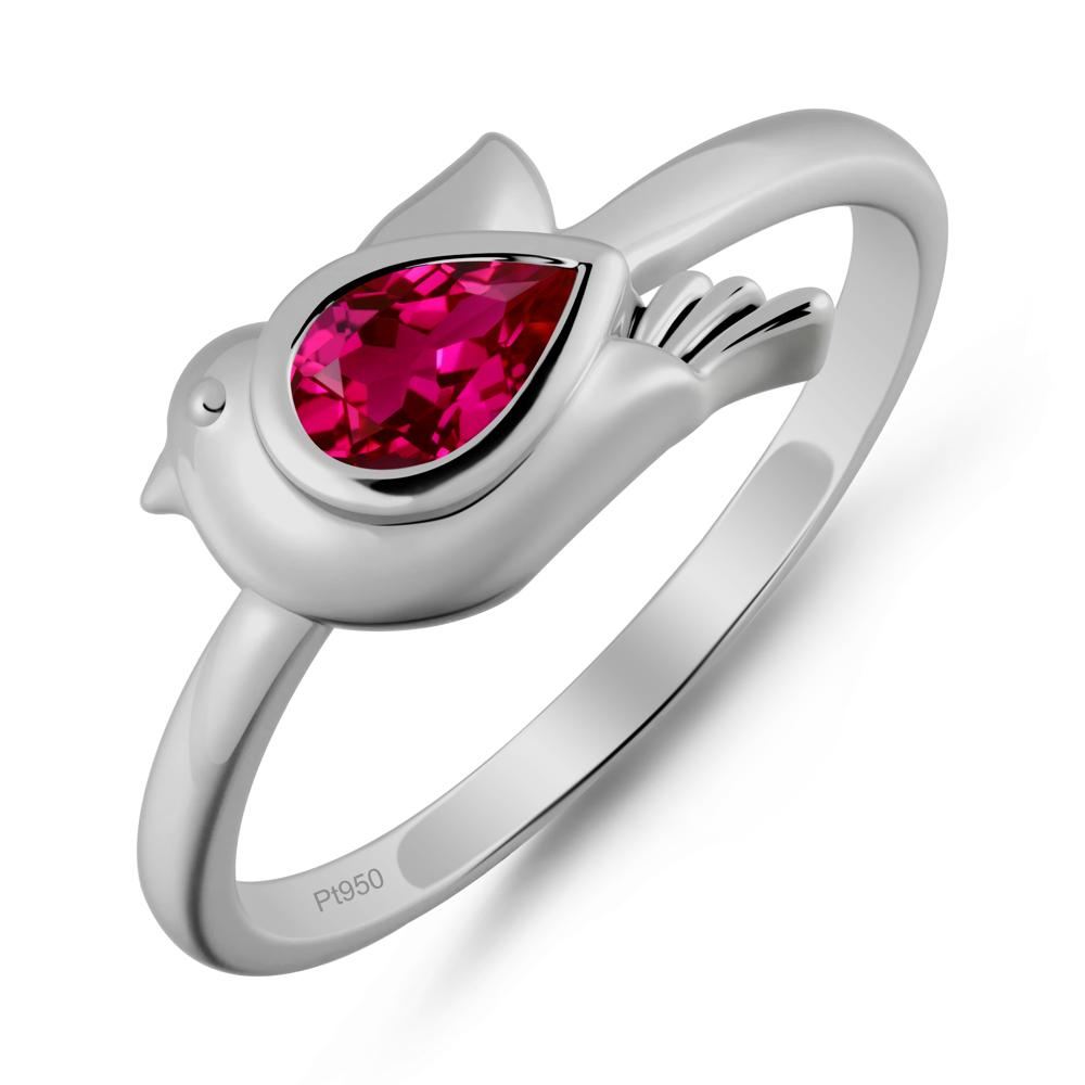 Peace Dove Ruby Ring - LUO Jewelry #metal_platinum