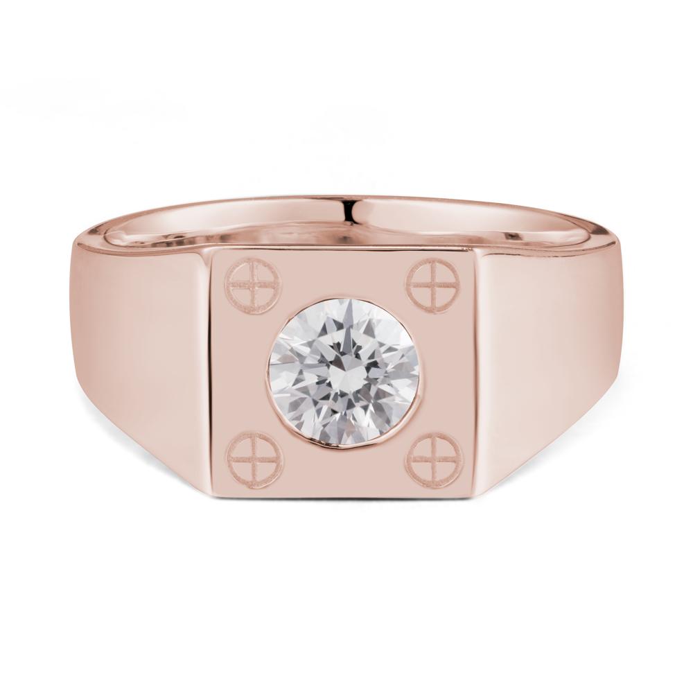 Geometric Wide Band Diamond Ring - LUO Jewelry #metal_14k rose gold