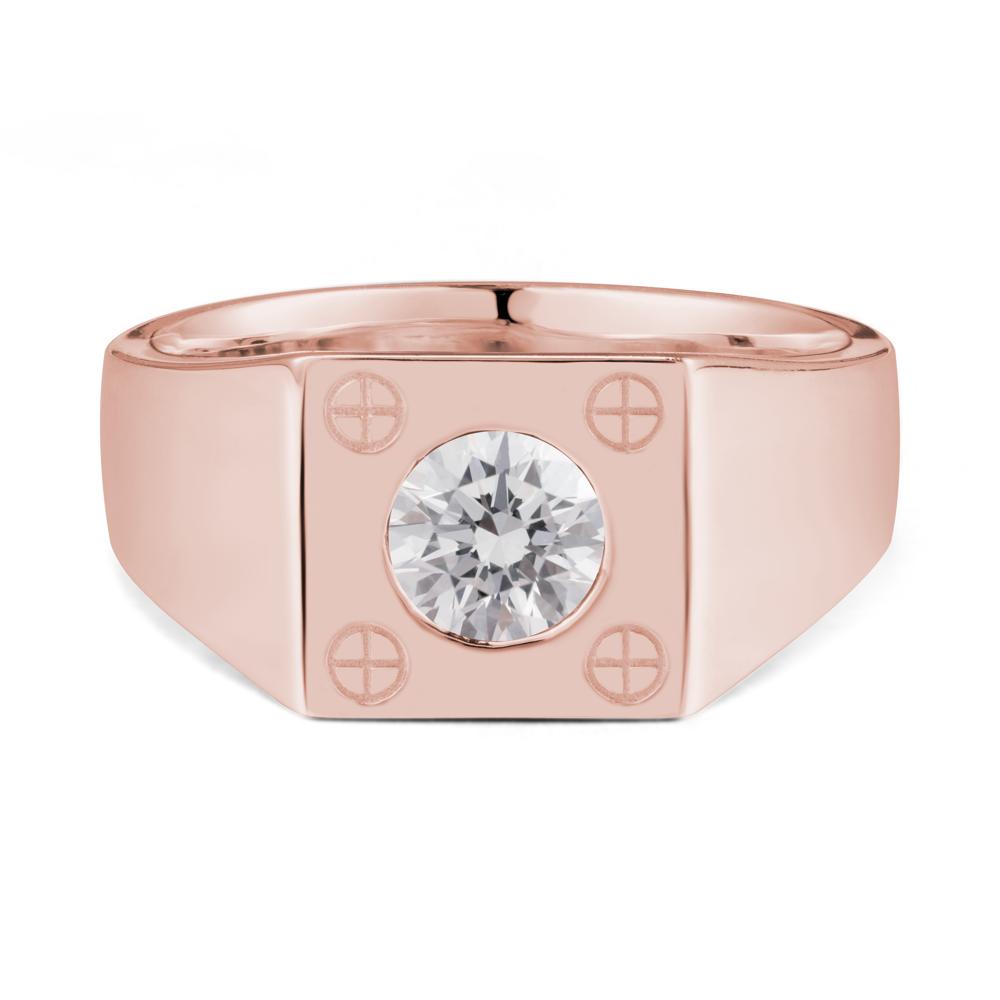 Geometric Wide Band Diamond Ring - LUO Jewelry #metal_18k rose gold