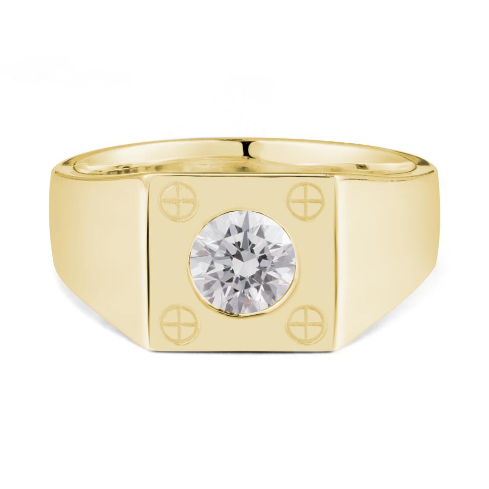 Geometric Wide Band Diamond Ring - LUO Jewelry #metal_18k yellow gold