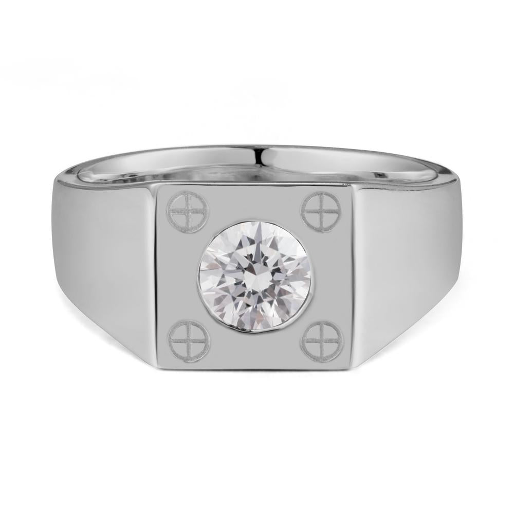 Geometric Wide Band Diamond Ring - LUO Jewelry #metal_platinum