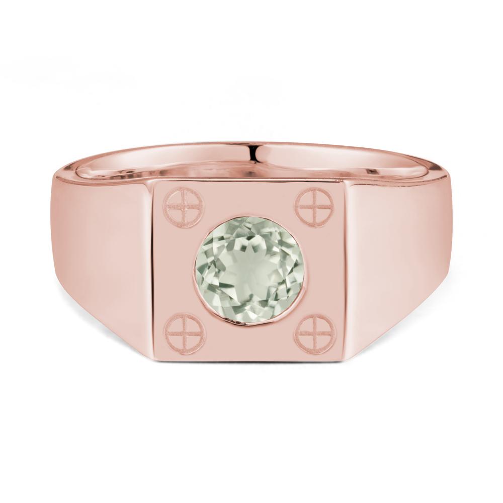 Geometric Wide Band Green Amethyst Ring - LUO Jewelry #metal_18k rose gold