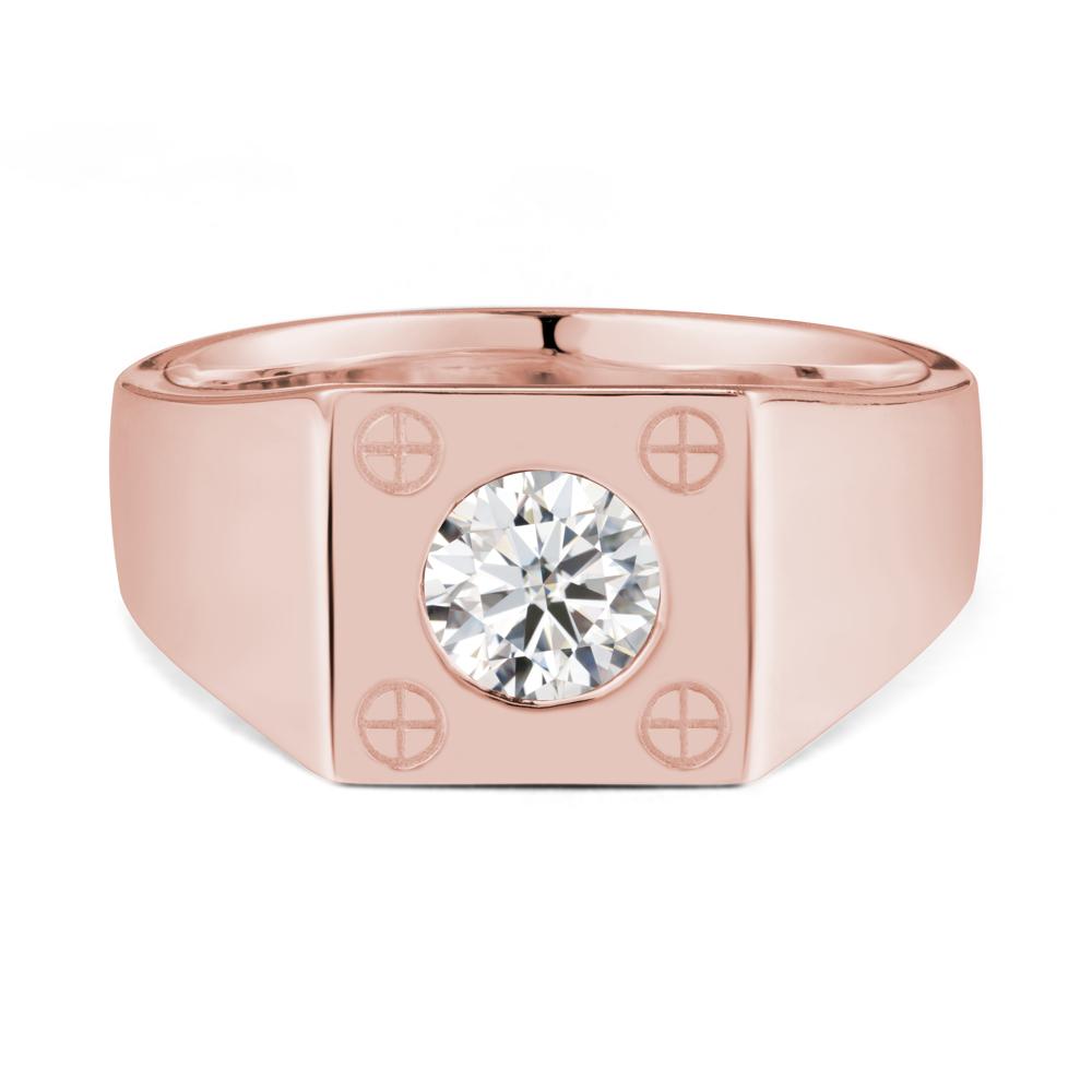 Geometric Wide Band Moissanite Ring - LUO Jewelry #metal_18k rose gold