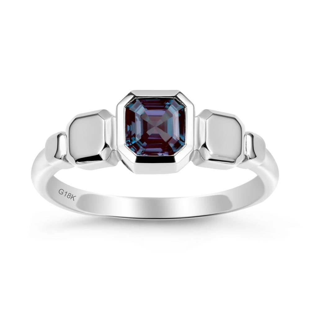 Geometric Ascher Alexandrite Ring - LUO Jewelry #metal_18k white gold