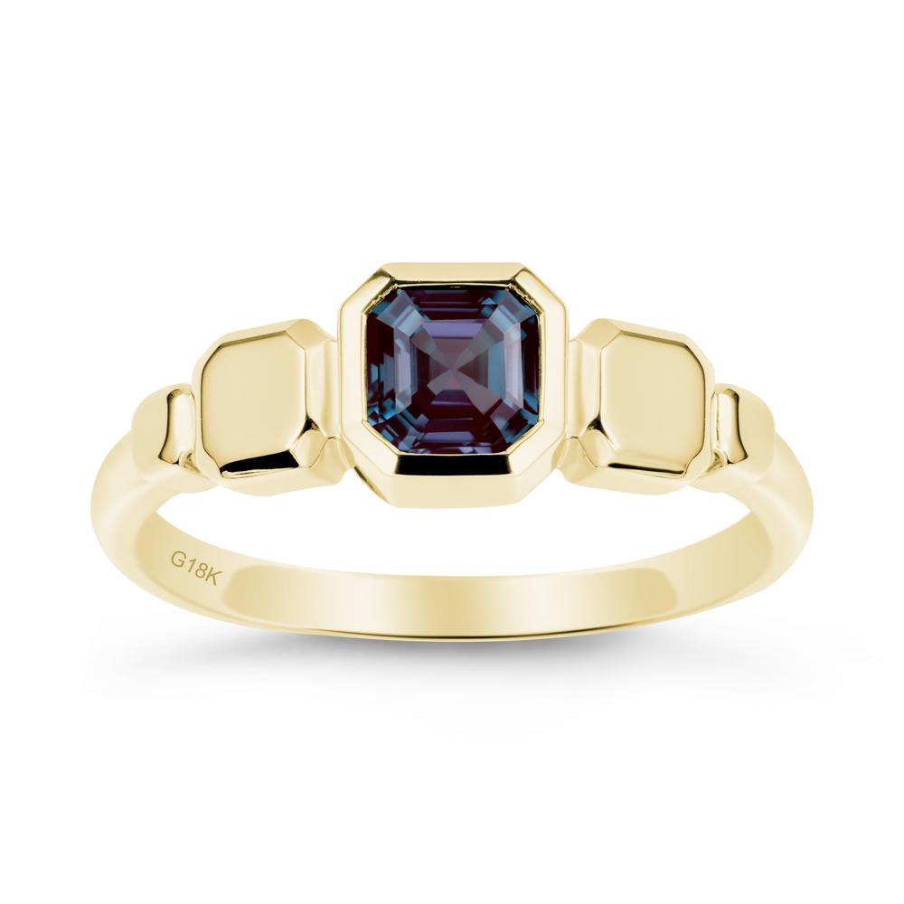 Geometric Ascher Alexandrite Ring - LUO Jewelry #metal_18k yellow gold